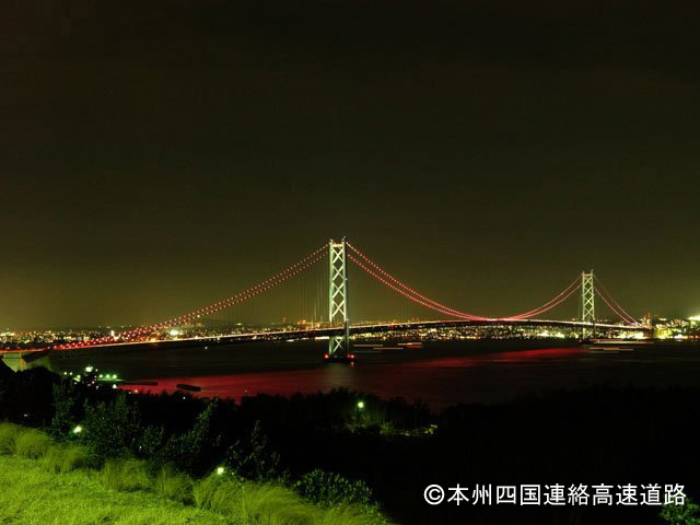 明石海峡大橋ライトアップの画像 4枚目