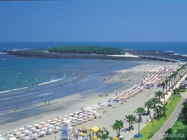 鬼の洗濯板が目の前 青島海水浴場(宮崎県)