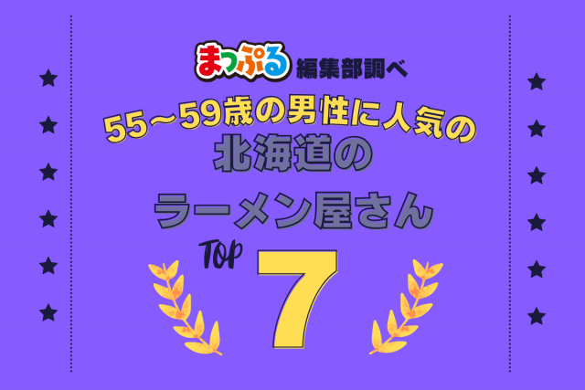 55～59歳の男性が選んだ！北海道で訪れた人気のラーメン屋さんランキング TOP7！第2位は「味の三平（北海道札幌市中央区）」気になる1位は？