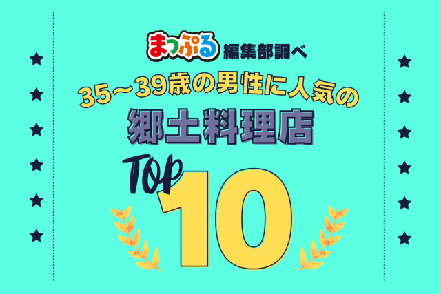 35-39歳の男性が選んだ！旅行先で訪れた郷土料理店人気ランキング TOP10！気になる第1位は「平良商店（沖縄県石垣市）」