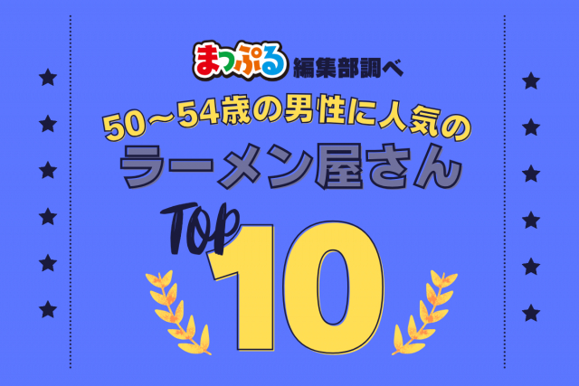 50-54歳の男性が選んだ！旅行先で訪れたラーメン屋さん人気ランキング TOP10！気になる第1位は「博多だるま（福岡県福岡市中央区）」
