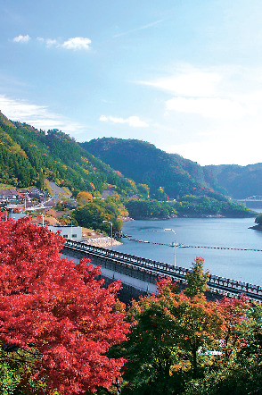 【耶馬渓×紅葉ドライブ②】湖面に樹木の紅葉を投影する「耶馬溪ダム」
