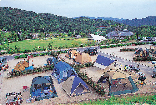 公園内で快適キャンプ「ウェルネスパーク五色高田屋嘉兵衛公園」