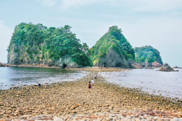 堂ヶ島のトンボロ(瀬浜海岸)
