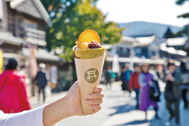 真珠パウダー入り!もちもち食感の絶品クレープ「伊勢クレープ」