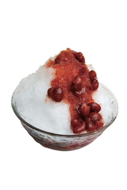 金時豆のぜんざいとシャッキリかき氷