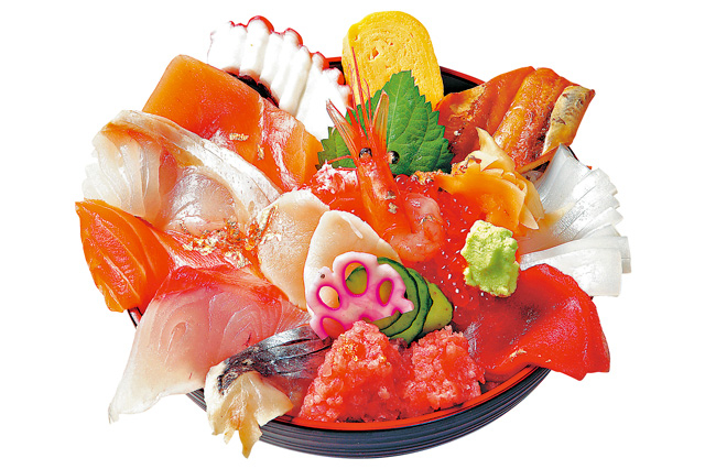 14種類の豪華ネタの盛り付けは大輪の花のよう「近江町海鮮丼家ひら井 いちば館店」