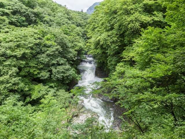 大小の滝が流れる広瀬川の名瀑「鳳鳴四十八滝」
