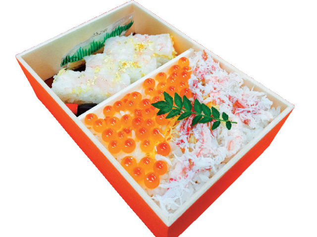 【金沢駅×駅弁】カニ・イクラ・甘エビの人気ネタが競演「三彩盛り」