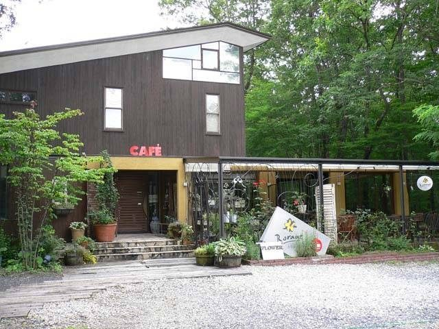 ガラス張りの外に木立が広がる雑木林の中の一軒家カフェ「ダイニングカフェ ボリジ」