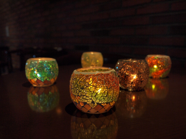 【小樽みやげ×キャンドル】モザイクグラスキャンドルホルダー 1650円