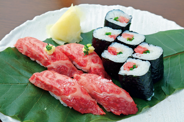 A5ランクの飛騨牛が口の中でとろける!「創作郷土寿司 梗絲」