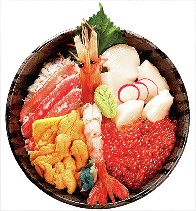 13:10 函館朝市で海鮮丼