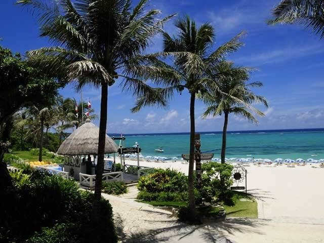 【沖縄でやりたいこと×ビーチでバカンス】パームツリーが立ち並ぶ「ムーンビーチ(西海岸リゾートエリア)」