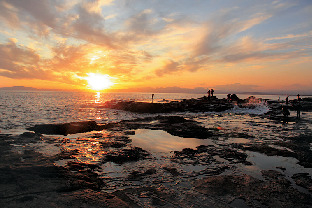 6 稚児ヶ淵 稚児ヶ淵の夕日に感動