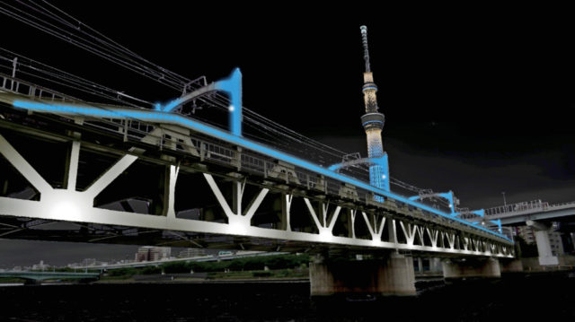 2018年4月 隅田川橋梁のライトアップがスタート