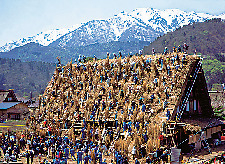 旅ネタ! 村人総出で行う屋根の葺き替えまさに地域の結束力のあかし