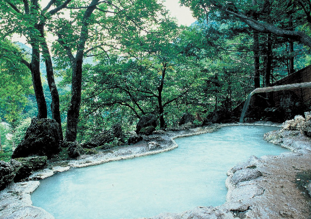 乳白色の湯は源泉かけ流し「白船荘 新宅旅館」