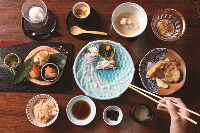 食べ頃の本ふぐを個室で堪能「喜膳」