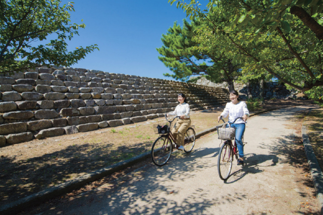 萩 城下町サイクリング⑤自転車乗り入れOK!萩城跡指月公園へ