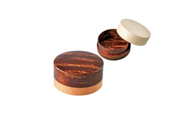 樺細工輪筒2色菓子入れ