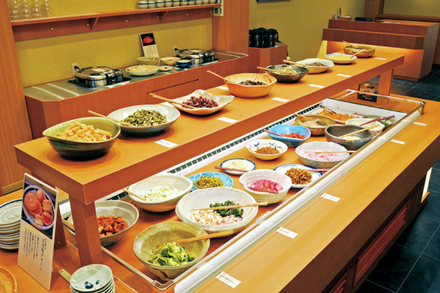 <夢京橋キャッスルロードのランチ>伝統野菜の漬物バイキング「山上茶寮」