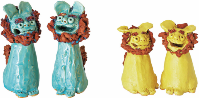 【沖縄土産×シーサー】ゆるかわシーサーは店のオリジナル「しあわせシーサー(中)」