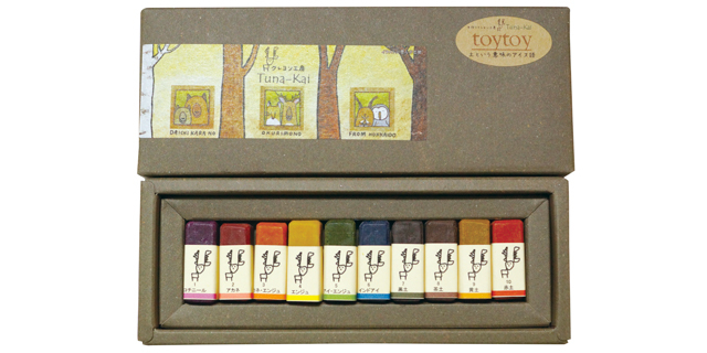 【北海道土産×雑貨】クレヨン10本 紙箱セット「toytoy」