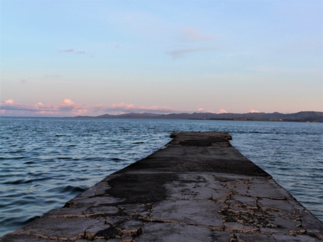 「西桟橋」で朝の海を満喫