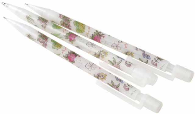 【北海道×六花亭のオリジナルグッズ】花柄シャープペン、花柄ボールペン