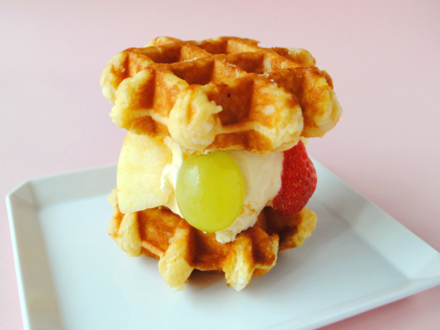 ★「ワッフルアイスサンド」の作り方