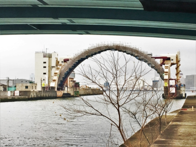 【大阪 渡し船】おまけ 日本でここだけ アーチ型防潮水門(木津川水門/尻無川水門/安治川水門)