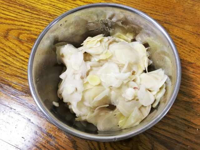 作り方② 新生姜を下茹でする