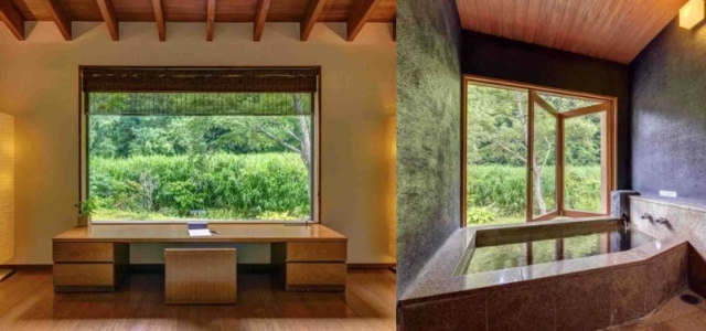 専用テラスと半露天風呂付きの客室群