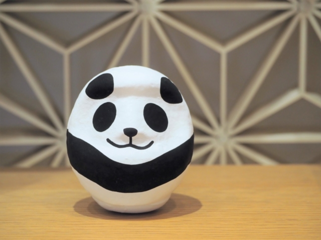 ①パンダだるま、パンダのしおり、パンダの江戸風鈴【遊 中川 エキュート上野店】
