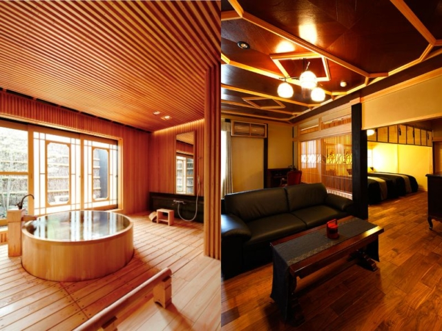 巧みな意匠と庭園美を生かした客室群