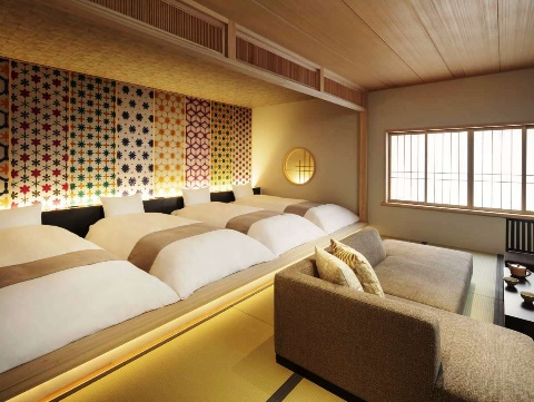 伝統工芸を巧みあしらった清楚な客室群