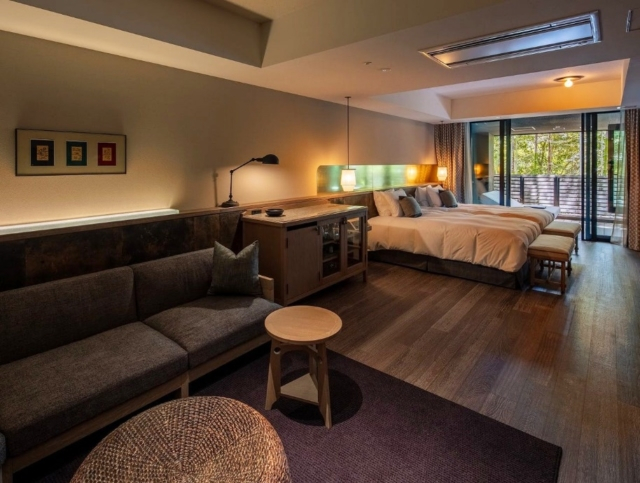 5タイプのゲストルームは全室が露天風呂付き