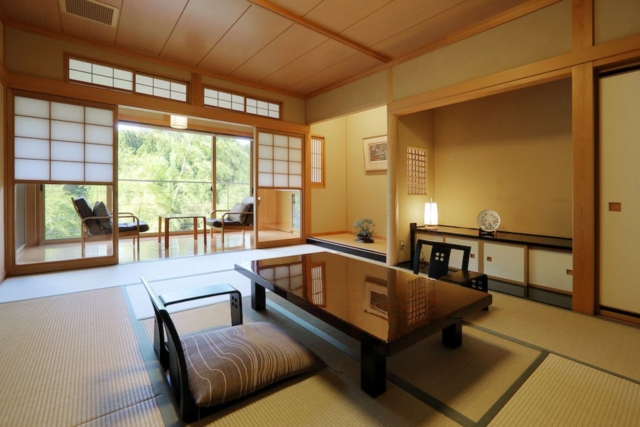 部屋食でのもてなしを重視した客室設計