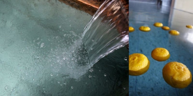 芳香がくゆる高野槇の温泉浴場も