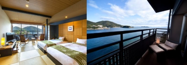 全オーシャンビューの露天風呂付き客室