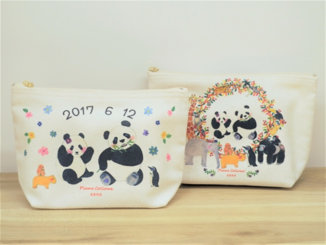 ④パンダのイヤリング・ピアス、ポーチ、タオルハンカチ【プレミィ・コロミィ エキュート上野店】