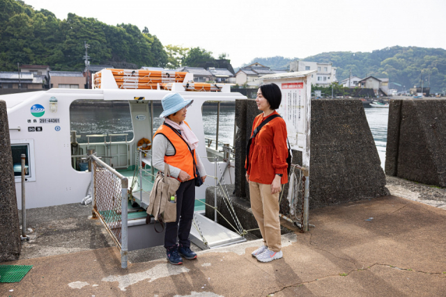 出羽島ガイドウォークを体験してみよう①まずは牟岐町の連絡船乗り場で集合!