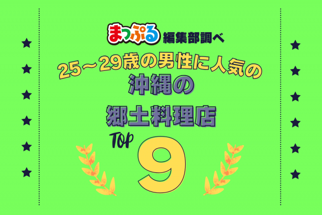 25~29歳の男性が選んだ!沖縄県で訪れた人気の郷土料理店ランキング TOP9!第2位は「食事処 具志堅くわっちぃー(沖縄県石垣市)」気になる1位は?