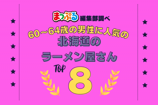 60~64歳の男性が選んだ!北海道で訪れた人気のラーメン屋さんランキング TOP8!第2位は「すみれ 札幌すすきの店(北海道札幌市中央区)」気になる1位は?