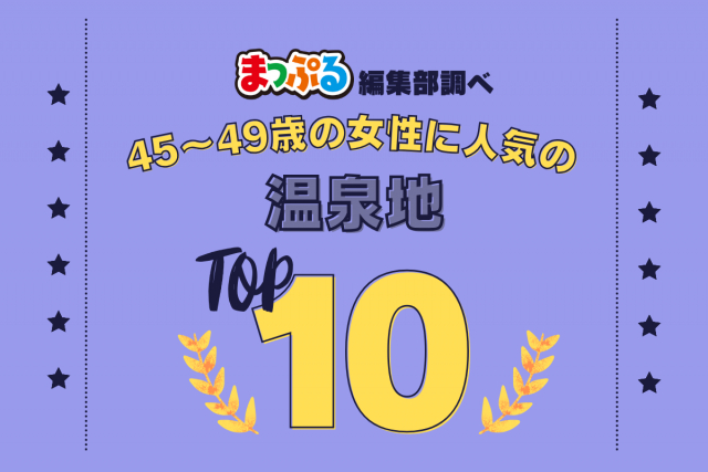 45~49歳の女性が選んだ!旅行先で訪れた温泉地人気ランキング TOP10!気になる第1位は「道後温泉(愛媛県松山市)」