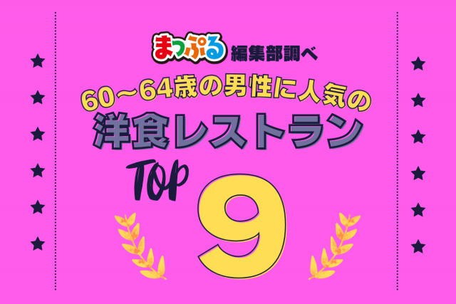 60-64歳の男性が選んだ!旅行先で訪れた洋食レストラン人気ランキング TOP9!気になる第1位は「グリル中村屋(石川県金沢市)」