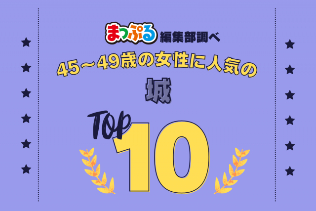 45~49歳の女性が選んだ!旅行先で訪れた城人気ランキング TOP10!気になる第1位は「名古屋城(愛知県名古屋市中区)」