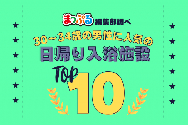 30-34歳の男性が選んだ!旅行先で訪れた日帰り入浴施設人気ランキング TOP10!気になる第1位は「大子温泉保養センター 森林の温泉(茨城県久慈郡大子町)」