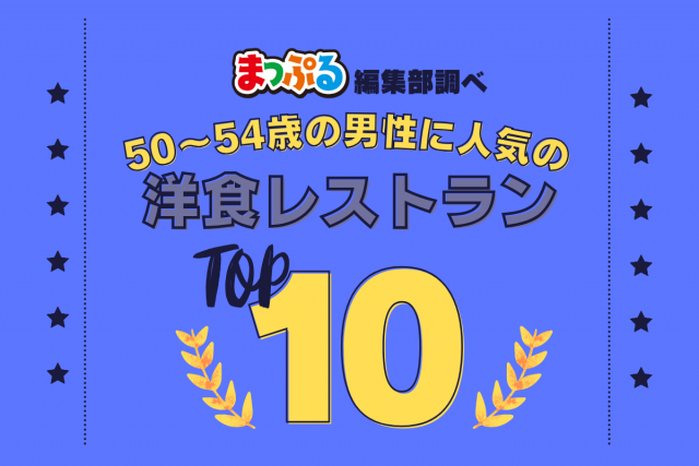 50-54歳の男性が選んだ!旅行先で訪れた洋食レストラン人気ランキング TOP10!気になる第1位は「レストラン メープル(栃木県日光市)」